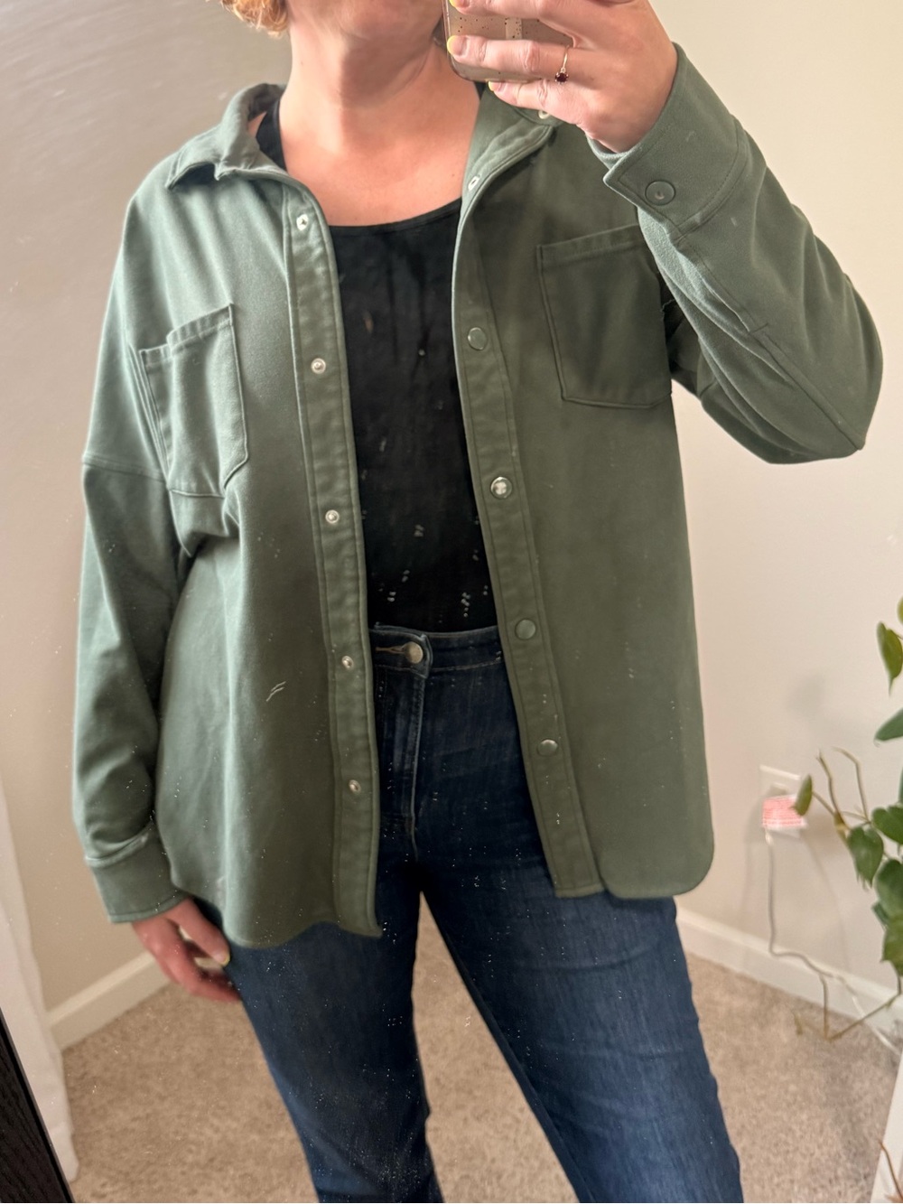 Mondetta Olive Green Button-Down Fleece Shirt